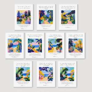 Christian Affirmations Cards, Scriptures Printable Wall Art, Variety Set Oil Painting Inspired Matisse Prints Poster Colorful Digital Download