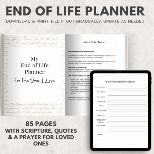 Christian End of Life Planner Digital Download, Emergency Binder Organizer - Image 2