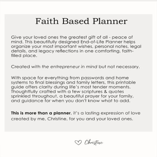 Christian End of Life Planner Digital Download, Emergency Binder Organizer - Image 5